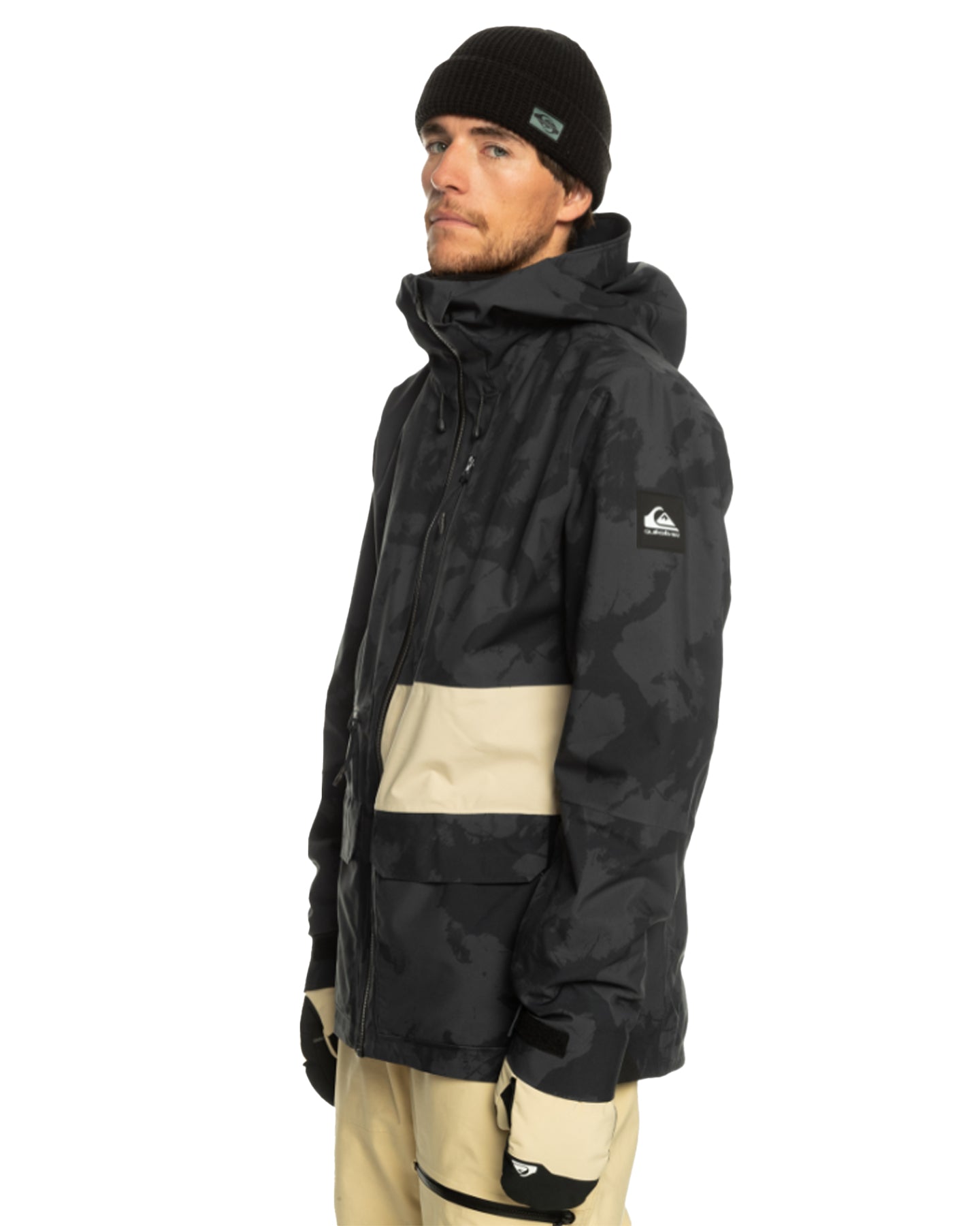 Quiksilver Sammy Carlson Stretch Quest Technical Snow Jacket - Tie Dye True Black Snow Jackets - Trojan Wake Ski Snow