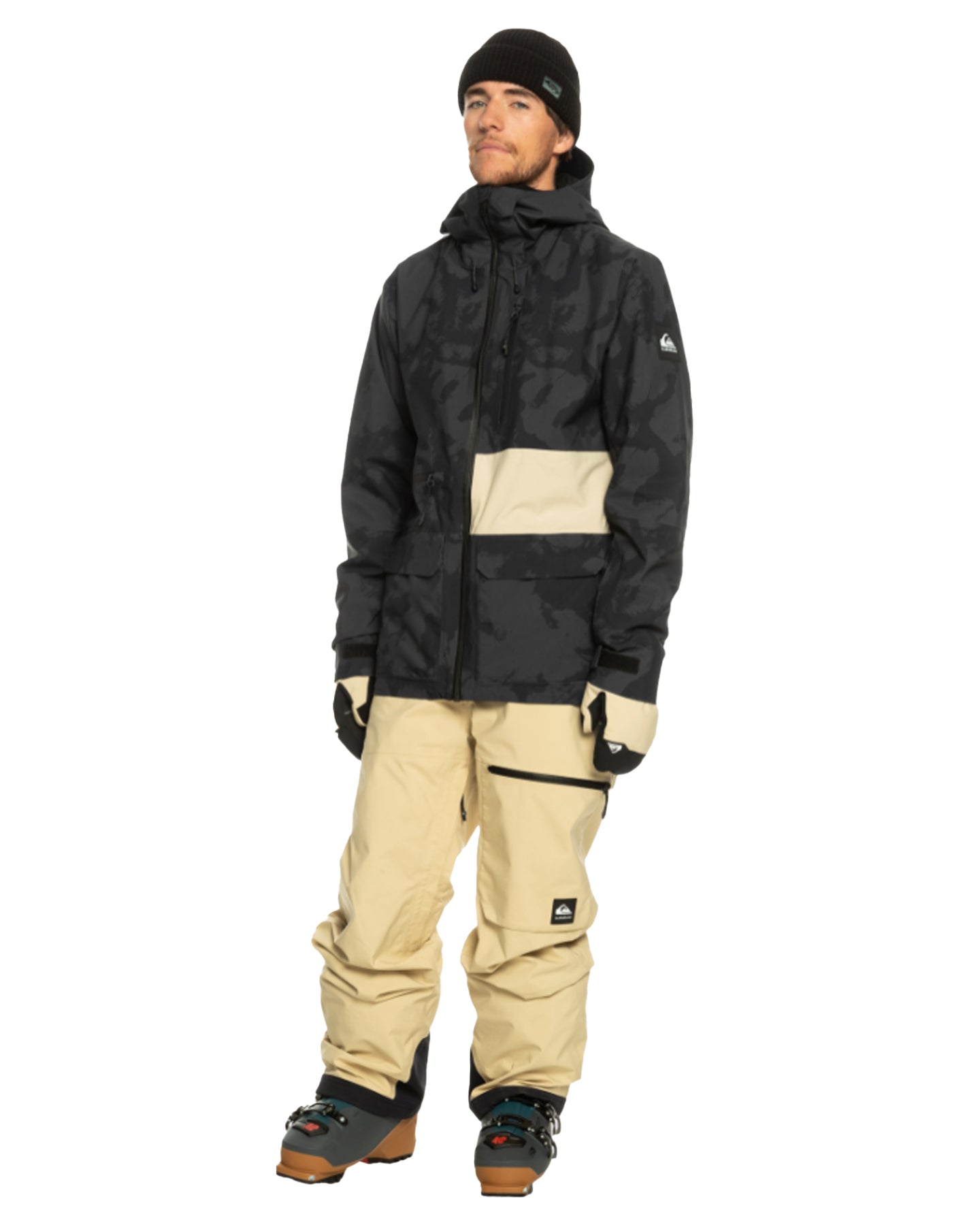 Quiksilver Sammy Carlson Stretch Quest Technical Snow Jacket - Tie Dye True Black Snow Jackets - Trojan Wake Ski Snow