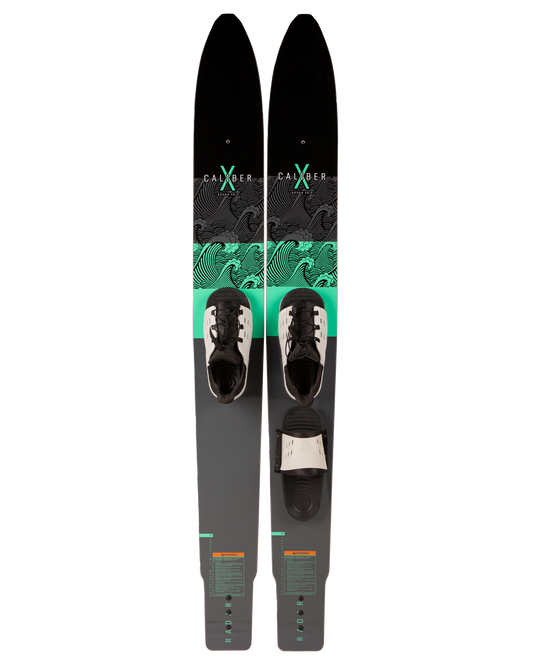 Radar X-Caliber Combo With Cruise Bindings - Mint / Black - 2025 Trainer Waterskis - Trojan Wake Ski Snow