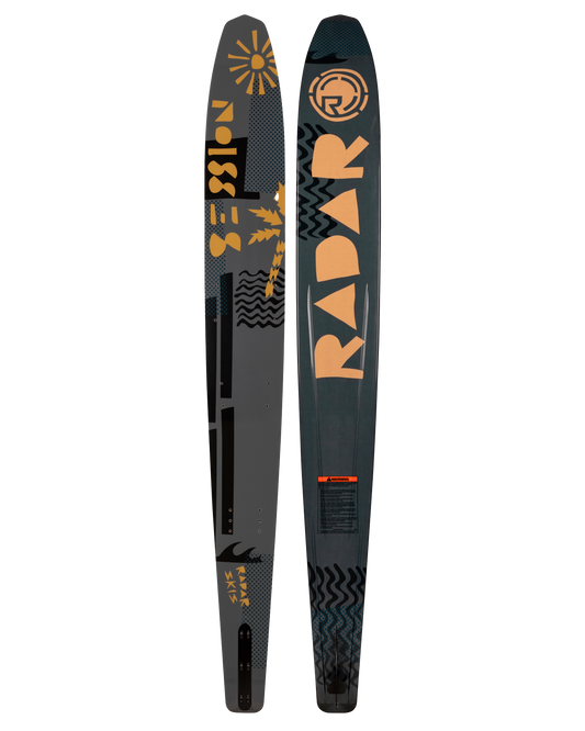 Radar Session Waterski - Gun Metal / Gold - 2025 Water Skis - Trojan Wake Ski Snow