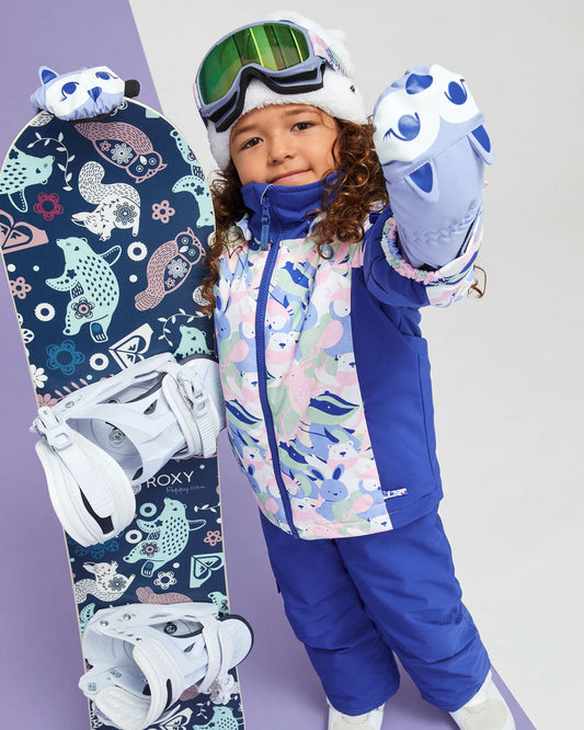 Roxy Girls' 2-7 Snowy Tale Technical Snow Jacket - Bright White / Mountains Locals Snow Jackets - Trojan Wake Ski Snow