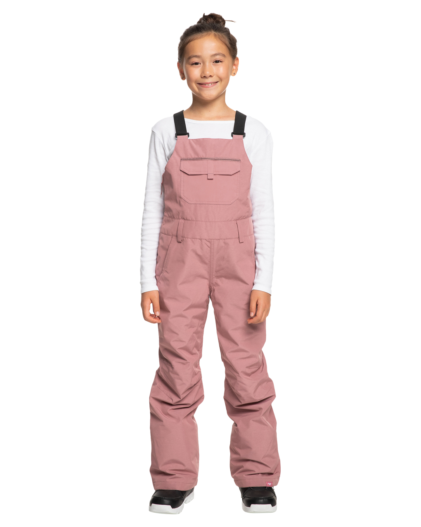 Roxy Girls' 8-16 Non Stop Technical Snow Bib Pants - Dusty Rose Snow Bibs - Trojan Wake Ski Snow