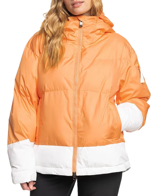 Roxy Women's Chloe Kim Puffy Technical Snow Jacket - Mock Orange Snow Jackets - Trojan Wake Ski Snow