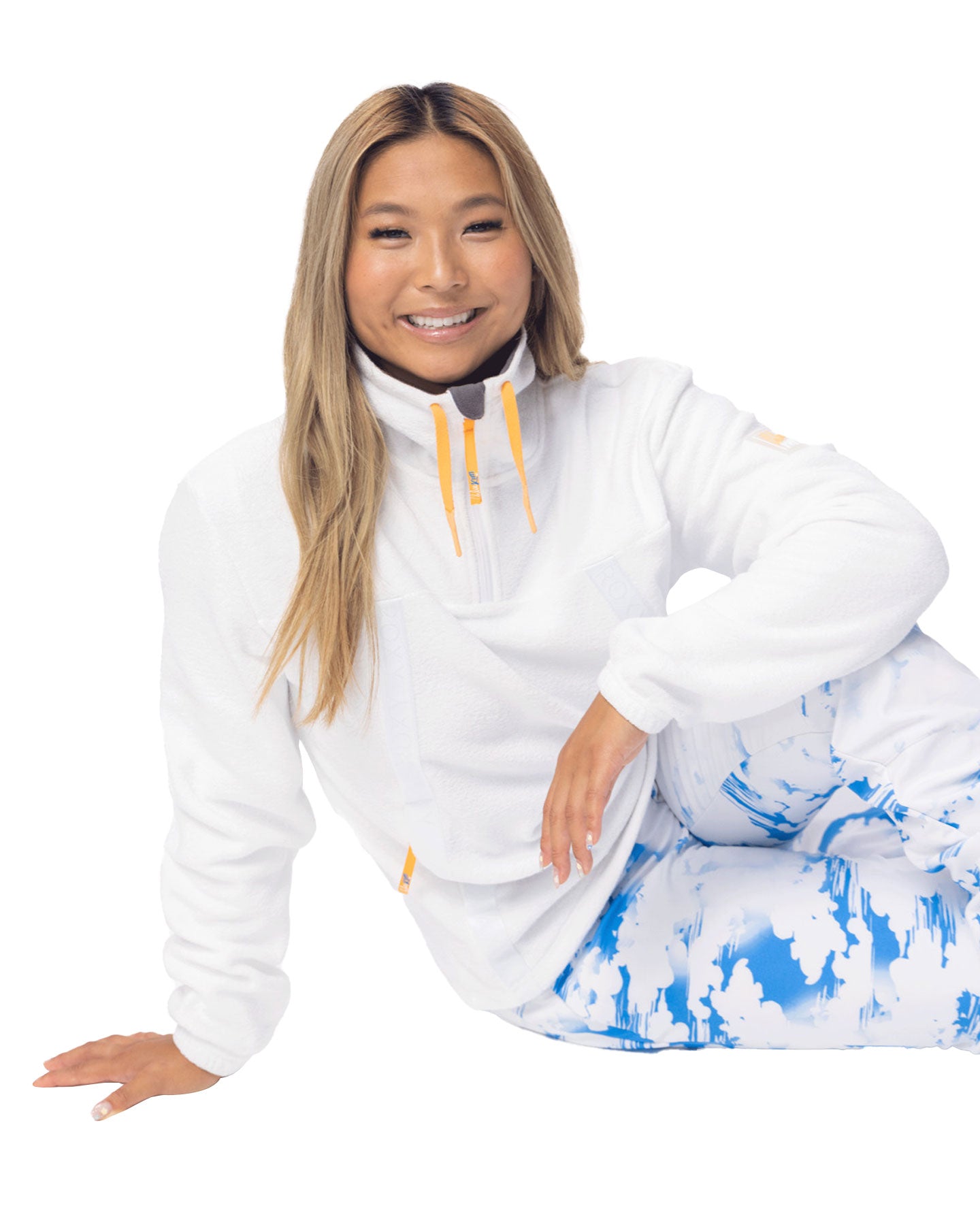 Roxy Women's Chloe Kim Technical Half-Zip Fleece - Bright White Hoodies & Sweatshirts - Trojan Wake Ski Snow