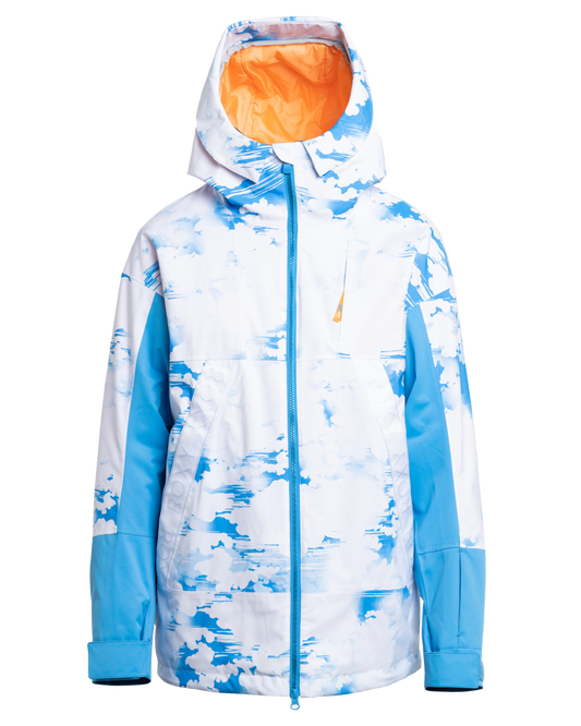 Roxy Women's Chloe Kim Technical Snow Jacket - Azure Blue Clouds Snow Jackets - Trojan Wake Ski Snow