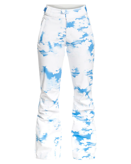 Roxy Women's Chloe Kim Technical Snow Pants - Azure Blue Clouds Snow Pants - Trojan Wake Ski Snow