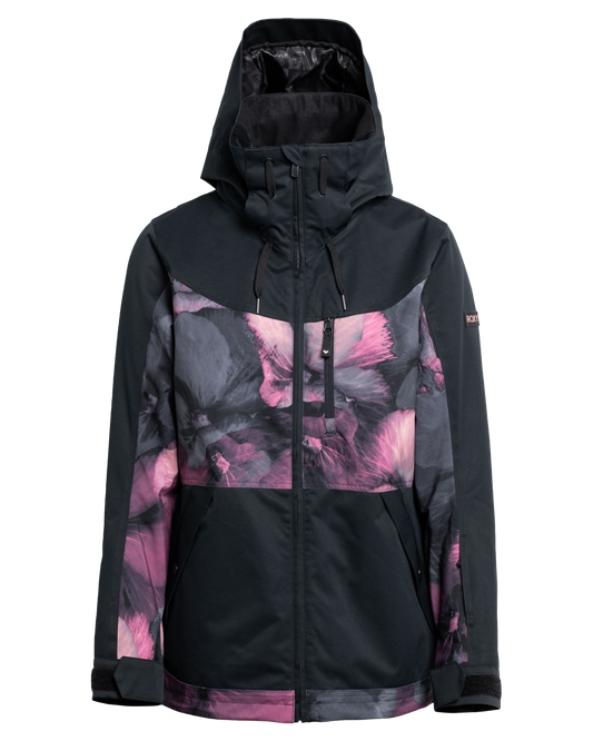 Roxy Women's Presence Parka Technical Snow Jacket - True Black / Pansy Pansy Snow Jackets - Trojan Wake Ski Snow