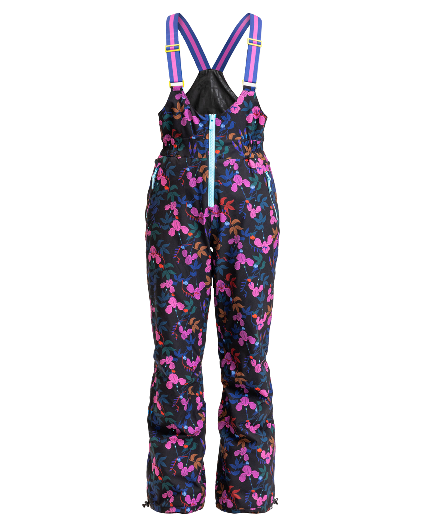 Roxy X Rowley Women's Insulated Technical Snow Bib Pants - True Black / Darkreds Floral Snow Bibs - Trojan Wake Ski Snow