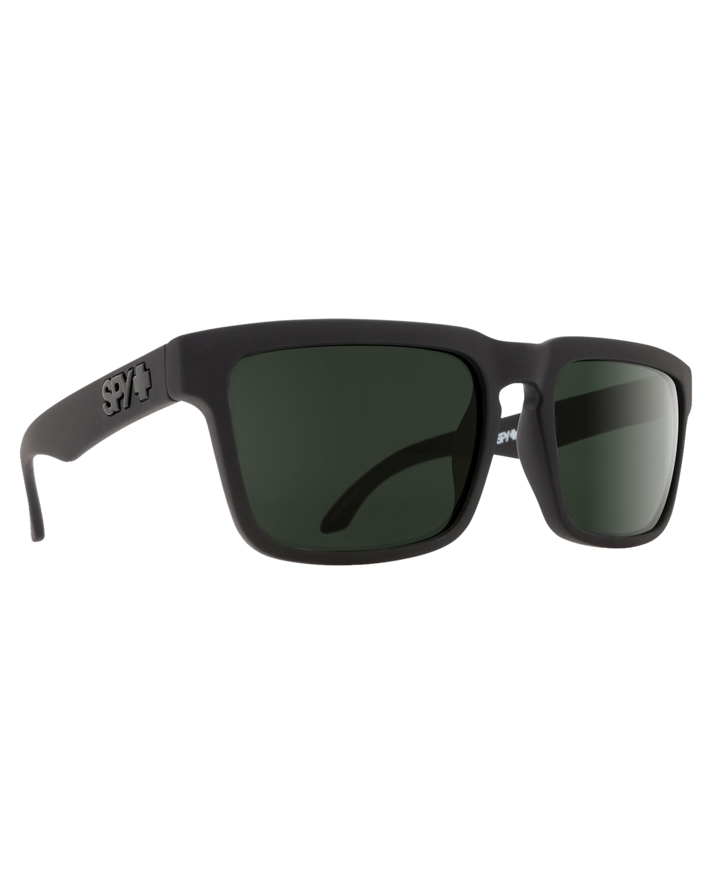 Spy Helm Soft Matte Black - Happy Gray Green Sunglasses - Trojan Wake Ski Snow