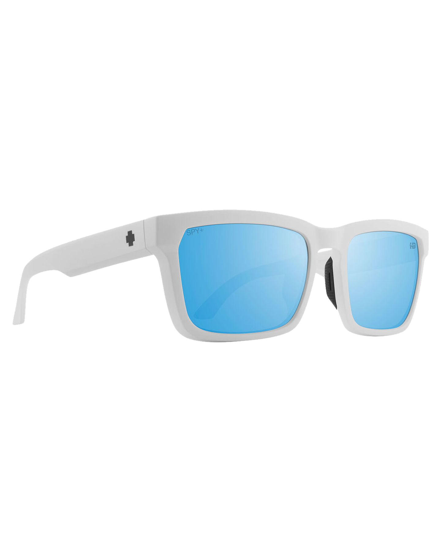 Spy Helm Tech Matte White - Happy Boost Bronze Polar Ice Blue Spectra Mirror Sunglasses - Trojan Wake Ski Snow