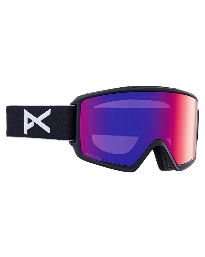 Anon M3 Snow Goggles + Bonus Lens + Mfi® Face Mask - Black/Perceive Sunny Red Lens Snow Goggles - Trojan Wake Ski Snow