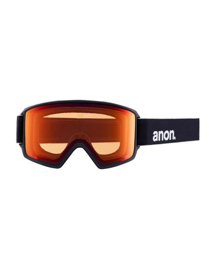 Anon M3 Snow Goggles + Bonus Lens + Mfi® Face Mask - Black/Perceive Sunny Red Lens Snow Goggles - Trojan Wake Ski Snow