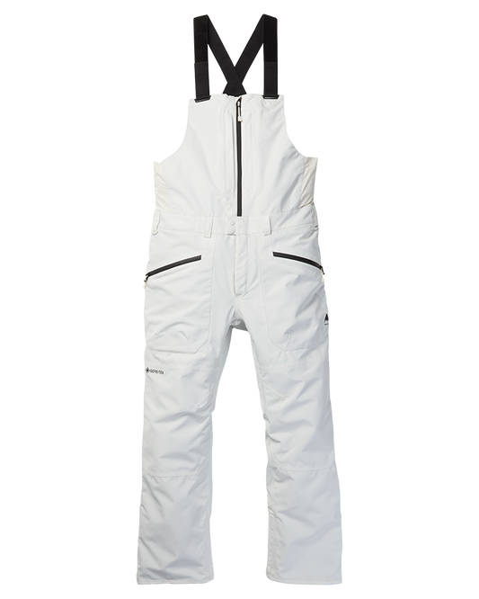 Burton Men's Reserve Gore‑Tex 2L Bib Pants - Stout White Men's Snow Bibs - Trojan Wake Ski Snow