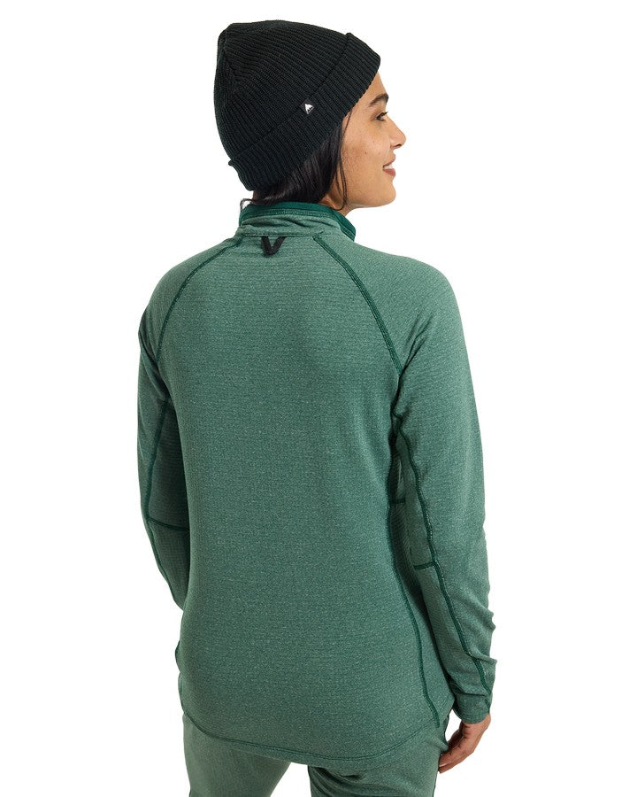 Burton Women's Stockrun Grid Half-Zip Fleece - Botanical Garden - 2023 Hoodies & Sweatshirts - Trojan Wake Ski Snow