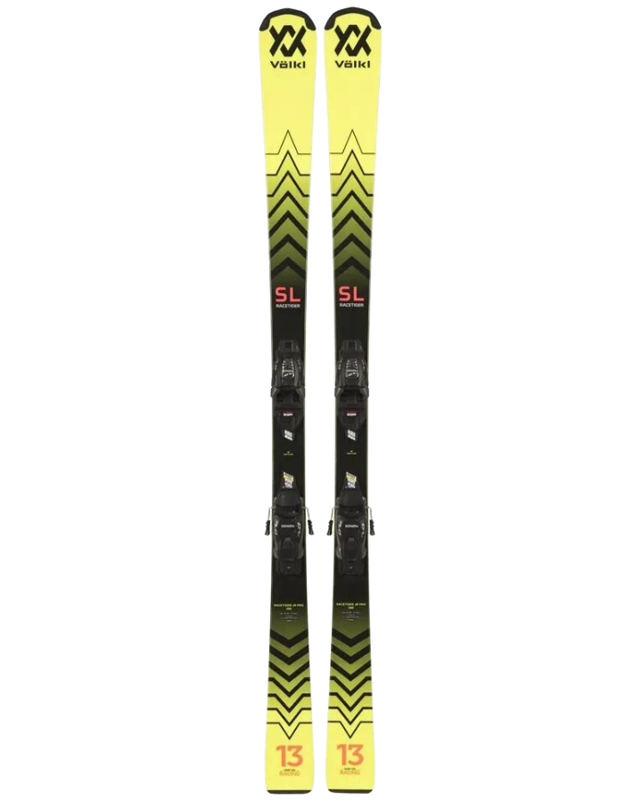 Volkl Racetiger Jr Pro Snow Skis + Marker 7.0 VMotion Jr Bindings - 2024 Snow Skis - Trojan Wake Ski Snow